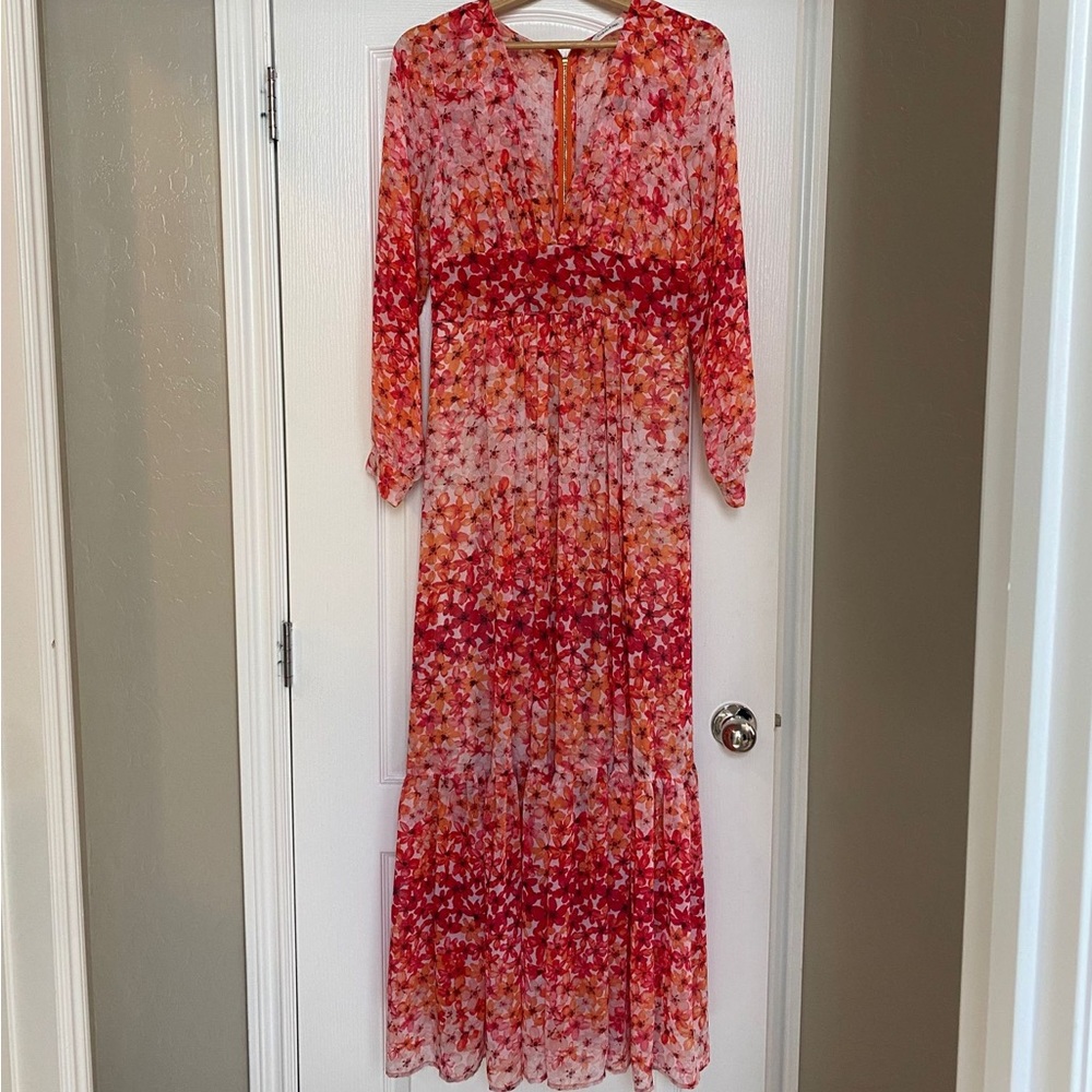 Calvin Klein floral maxi dress.